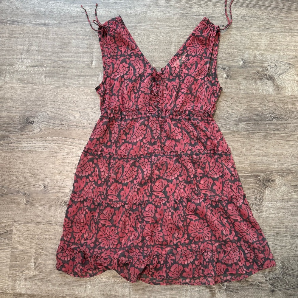 AMerican Eagle Outfitters Womens Sz 4 Boho Sheer Tiered Dress Ruffle